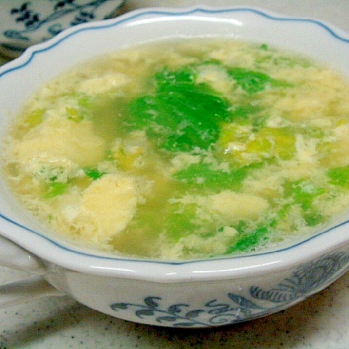 セロリ葉の卵スープ